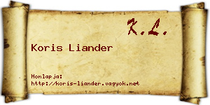 Koris Liander névjegykártya
